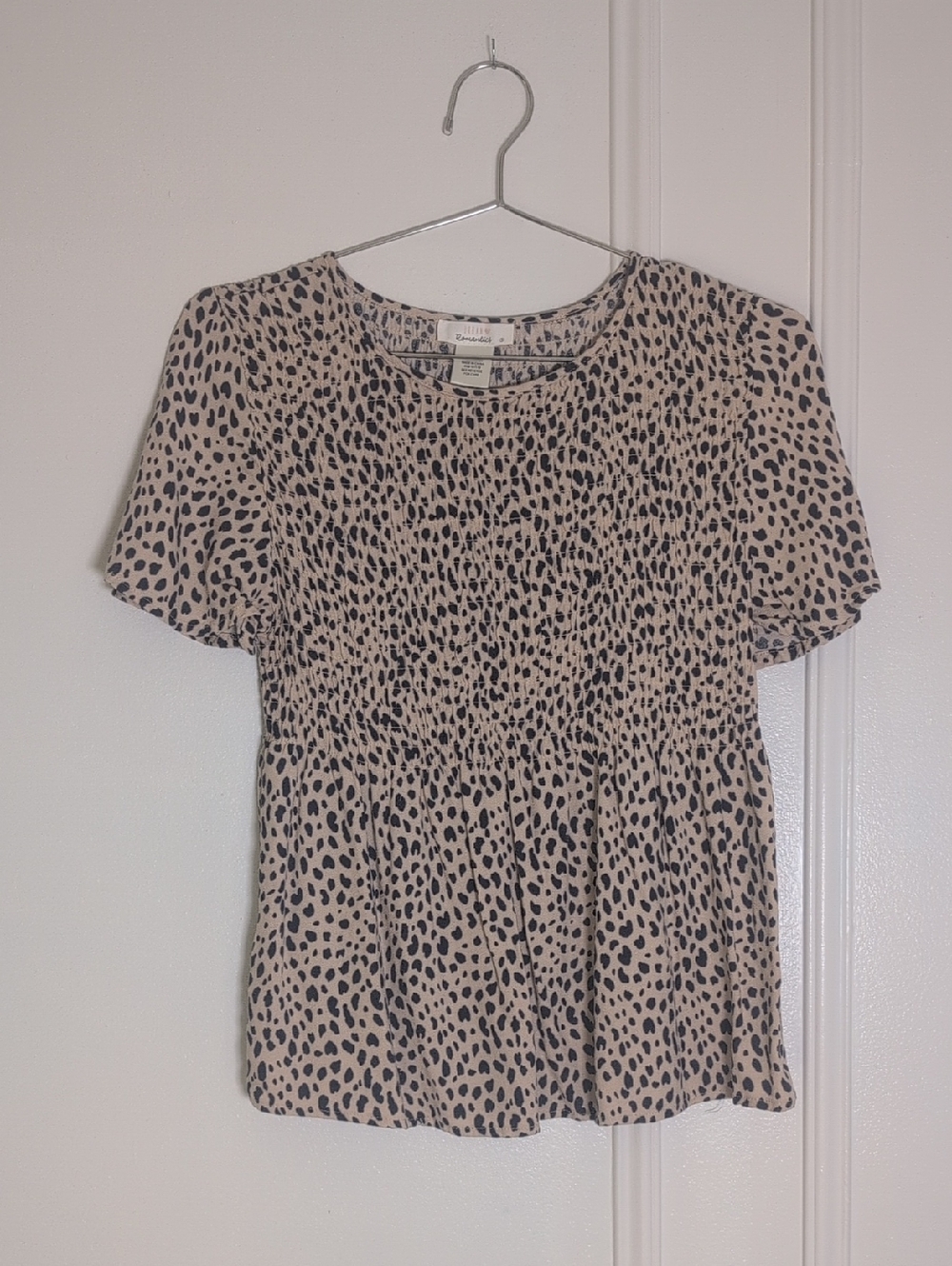 URBAN Romantics Tan and Black Leopard Print Peplum Top